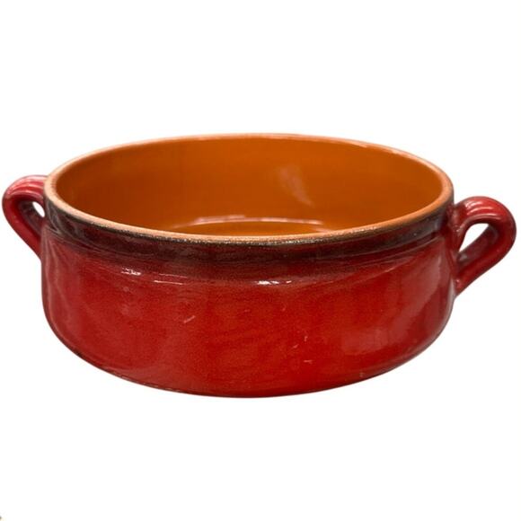 De Silva Ceramic Pottery Italian Terracotta 9" Red Crock w/ Handles Umbria Italy - Picture 1 of 5